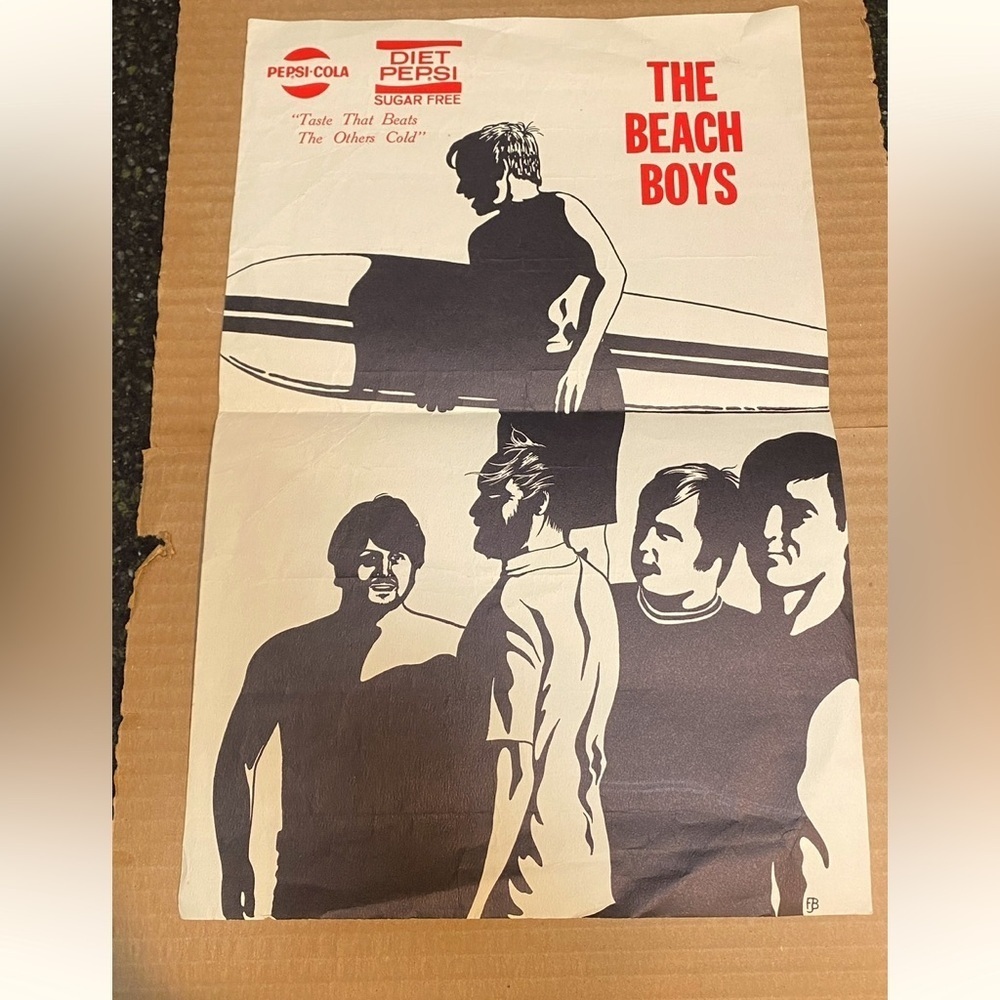 1969 The Beach Boys Concert Poster Authentic Manhattan College NY Silhouette Art - Picture 4 of 6